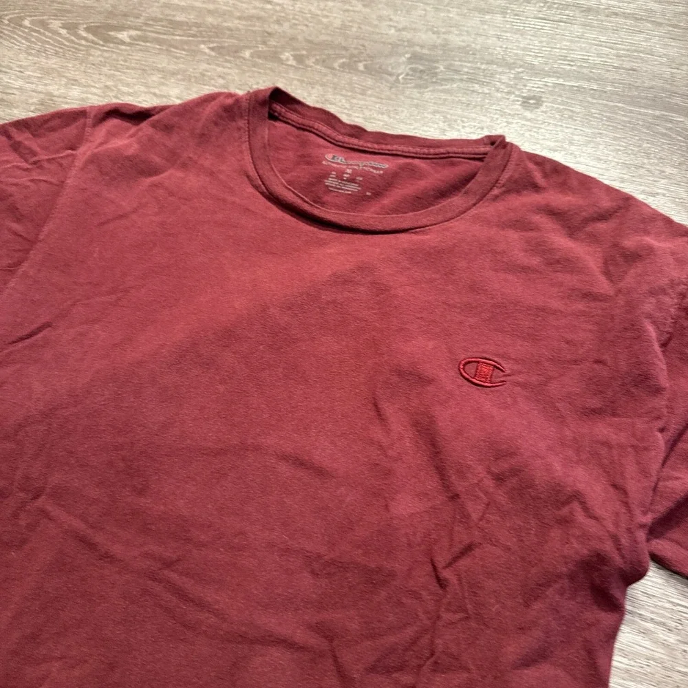 Vintage Champion‎ Shirt Mens Medium red Cotton Casual Streetwear Adult Basic - Picture 2 of 8